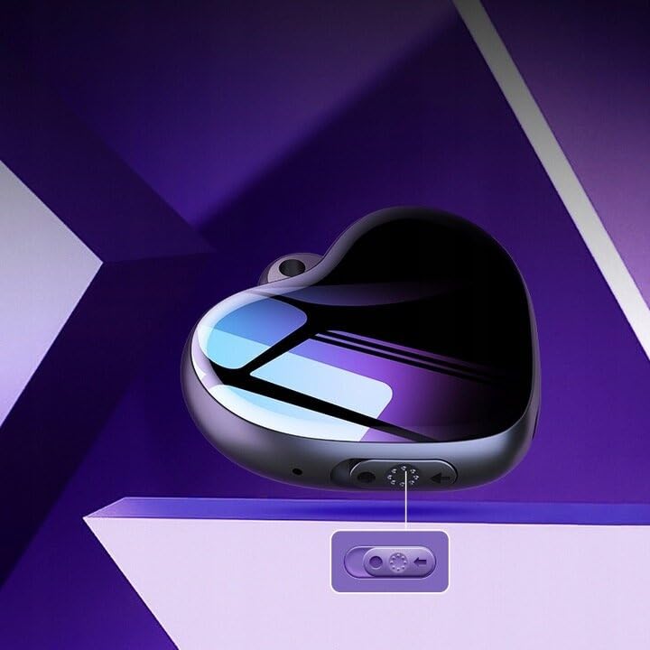 Dictáfono Q66 en Forma de Corazón | USB 8GB | Audio HD 3072kbps, Reducción de Ruido, activación por Voz