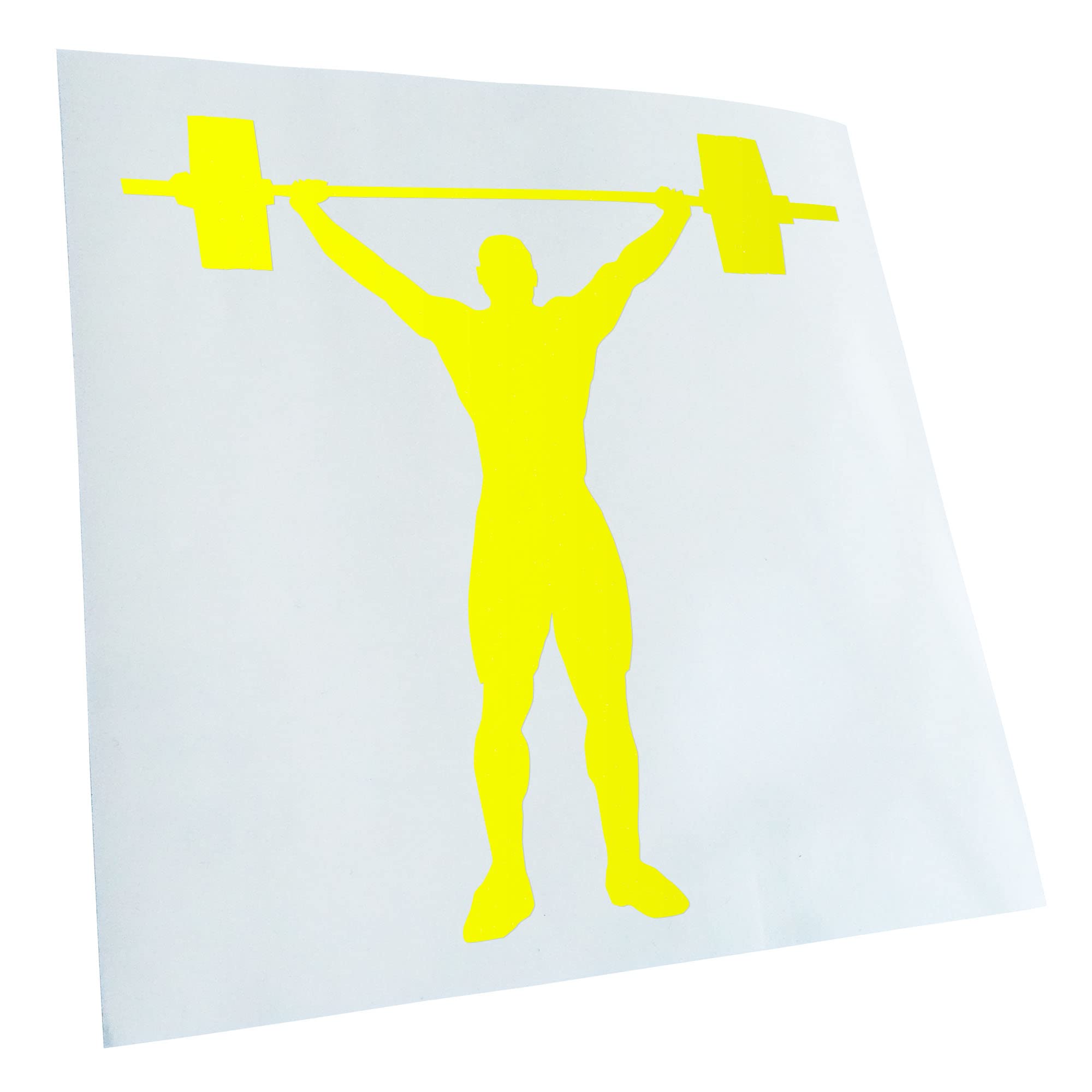 Kiwistar - Car Sticker - Neon Yellow - 40 x 40 cm Weightlifting - Rear Window Car Sticker Weatherproof for Car Truck Moped Truck - Sticker Exterior Self-Adhesive Tuning Accessories for Windows