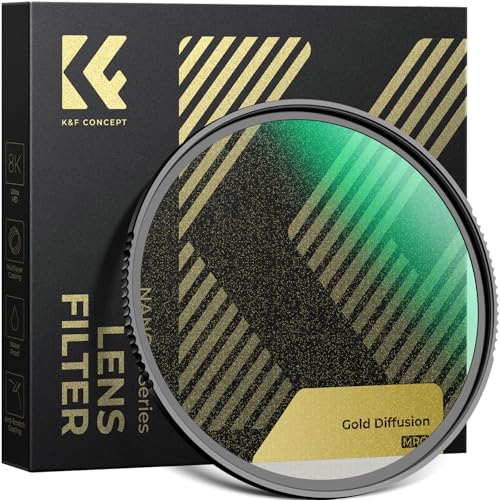 K&F CONCEPT 77mm 1/2 Golden Soft Filter X-Series 28-Layer HD Warm Tone Diffusion. Lightweight Aluminum Frame. Works with Lens Hoods. No Vignetting on Wide-Angle Lenses