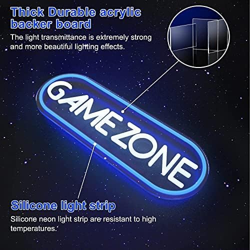 NEON SIGNS INDIA Game Zone 16 X 6 Inches Game Room Neon Lights Signs for Game Wall Decor Gaming Room Decor LED Neon Sign for Wall Neon Light for Gamers,Bedroom, Man Cave,Bar Party Decor(Game Zone) 4 51+R0UpVMHL