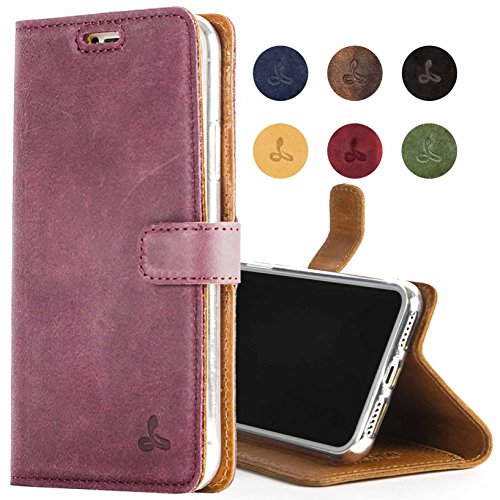 Snakehive Apple iPhone Xs Max Case, Luxury Genuine Leather Wallet with Viewing St