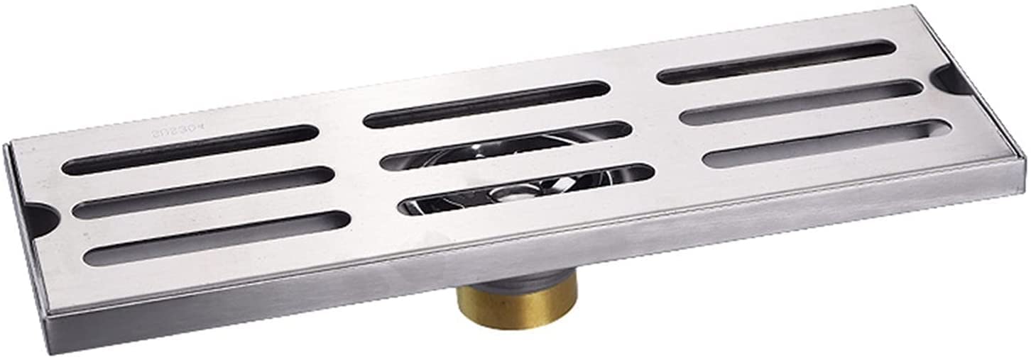 Linear shower drain, Shower Floor Drain，Linear Drain with Hair Strainer SUS304 Rectangle(30cm(11.8''))