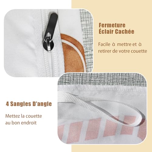 Housse de couette réversible avec fermeture éclair pour un lit parfait en microfibre - 6