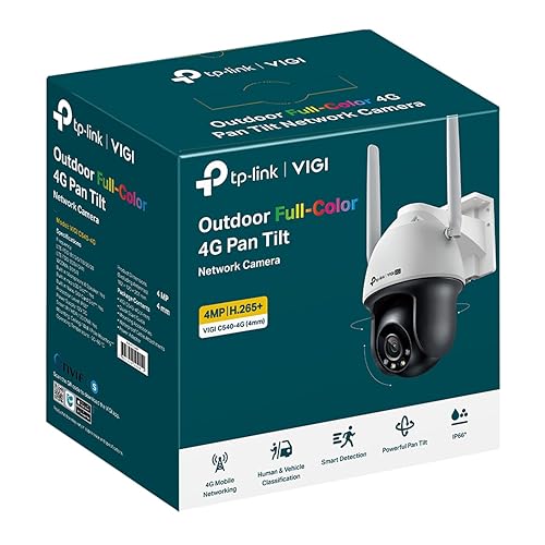 Image of TP-Link VIGI C540-4G 4MP HD Outdoor Full-Color Pan Tilt Network Camera | IP66 Waterproof | 360 Monitoring | Two-Way Audio | H.265+ | 4mm Lens | Remote Management CCTV