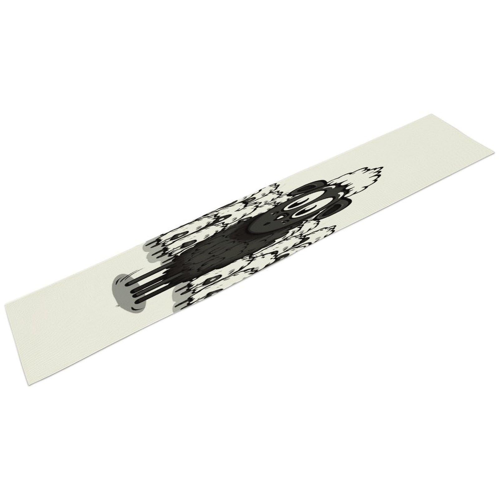 Cartoon Black White Sheep Table Runner 13" X 72" Exquisite Linen Table Runner Wrinkle Resistant Farmhouse Rustic Table Runners Seasonal Table Decoration for Kitchen Dining Home Party