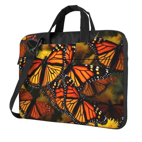 Sac ordinateur portable étanche Monarch Butterflies avec bandoulière et poignée confort
