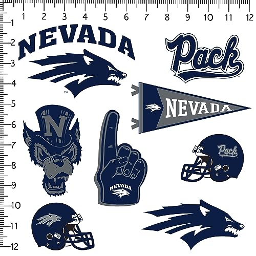 Image of University of Nevada Reno 8ct Vinyl Large Deluxe Stickers Variety Pack - Laptop, Water Bottle, Scrapbooking, Tablet, Skateboard, Indoor /Outdoor - Set of 8