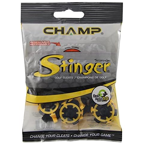 Clavos de golf Longridge Tachuelas Stinger Champ Unisex, Amarillas/Negras, Slim Lok Cover