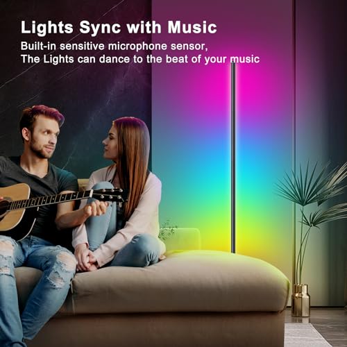 Bcmsda BSD-FL-001 Rgb Corner Floor Lamp - 2 Pack Smart Led Corner Lamp With App,Remote Control & Compatible With Alexa,16 Million Diy Colors, Music Sync, Timer Setting thumb #4