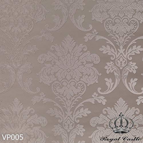 PAPEL PAPEL DE PAREDE COLEÇÃO VAPERSSE - ROYAL CASTLE (VP005 fundo em marrom claro metálico, desenho