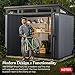 Keter Artisan 9 x 7 Foot Large Modern Outdoor Utility Shed Durable Resin Backyard Furniture for Lawn Equipment, Bikes, and Gardening Tools, Gray/Black