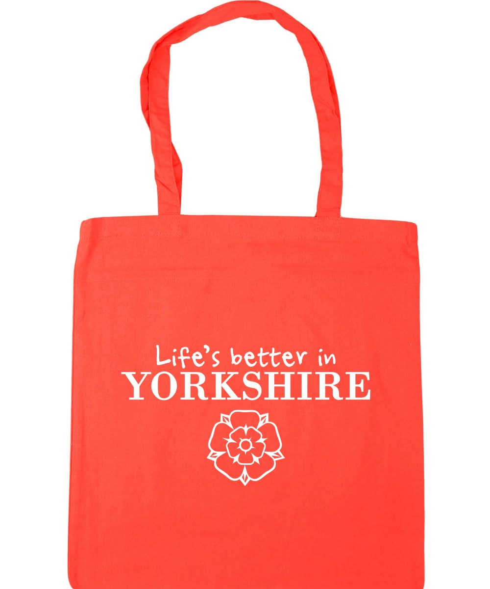 Hippowarehouse Life's Better in Yorkshire Tote Shopping Gym Beach Bag 42cm x38cm, 10 litres