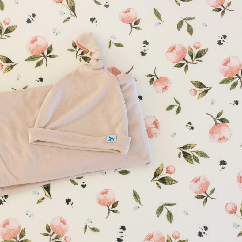 Image of Little Unicorn Premium Stretch Knit Crib Sheet |Super Soft with Optimal Stretch (Watercolor Rose)