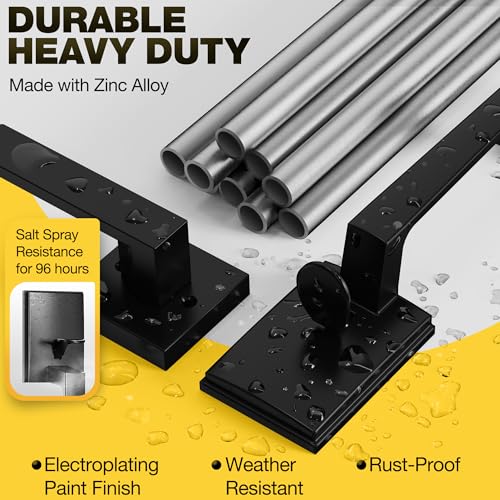 Image of Kolet Front Door Handle, Handle Set with No Lock, Exterior Entry Door Handle, Heavy Duty Zinc Alloy, Reversible for Right & Left Opening, Deadbolt Not Included, Matte Black