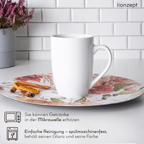 KONZEPT 2er-Set Kaffeebecher 500ml aus hochwertigem Porzellan – große Kaffeetassen, ideal für Kaffee, Tee und Kakao, Tassen perfekt zum Bemalen – Bild 5