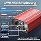 AUCARAUTO Upgrade 300W Spannungswandler, Wechselrichter 12V auf 230V Stromumwandler mit PD 65W & QC3.0 18W USB kfz ladegerät und Auto Steckdose, Laden Sie Ihr Laptop, iPad, iPhone Und Mehr - Rot