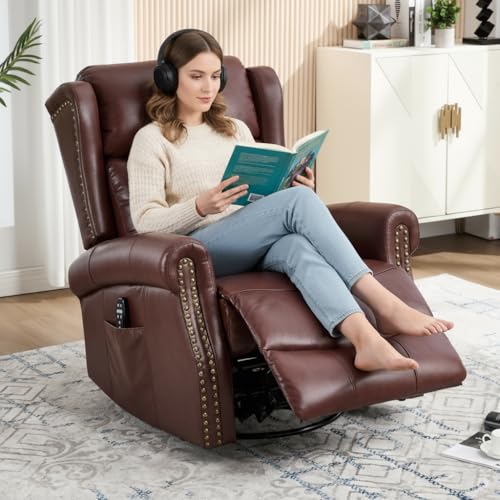 PELUMY Genuine Leather Massage Recliner