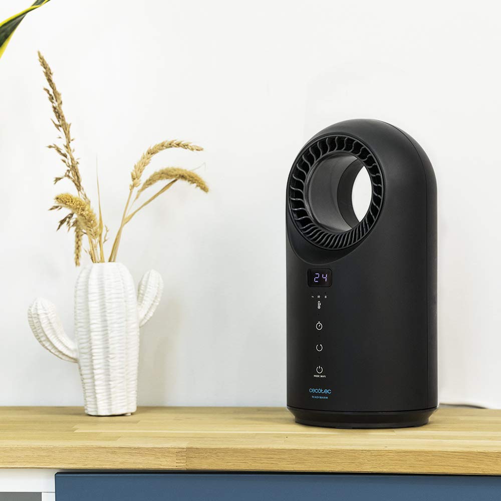 Cecotec Bladeless Heizgerät mit Fernbedienung und WiFi ReadyWarm 8400 Bladeless Connected. 1500 W, Kabelloses,Touchscreen, LED-Anzeige, 3 Modi, Oszillation, Timer, Dreifaches Sicherheitssystem