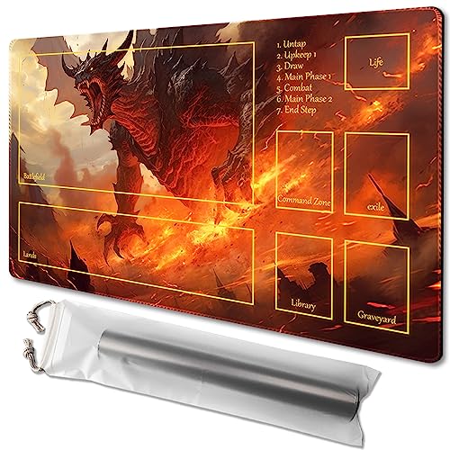 TCGMAT MTG Tapis de jeu avec dos antidérapant, idéal pour les amateurs de jeux de cartes, tapis de jeu de JCC Purify Land (MTG2-Arrival of The Drago-Deck)