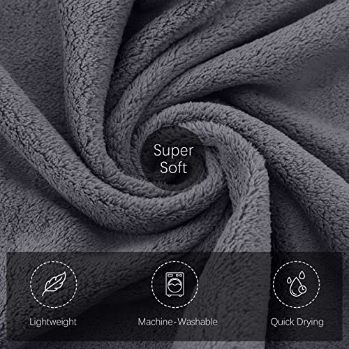 Tenstars TEN-SET-DARKGREY Luxury Silk Hemming Towel Set - Light Thin Quick Drying - 2 Bath Towels 2 Hand Towels 2 Washcloths thumb #6