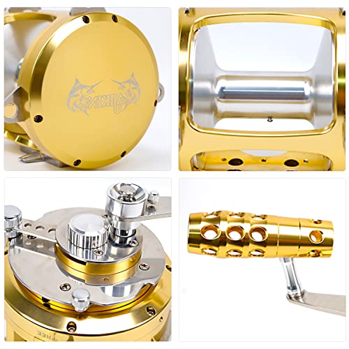 Trolling Reel 2-Speed Fishing Reel Offshore Big Game Deep Saltwater Trolling Fishing Reel For Tuna Sailfish Swordfish (80W-1740Yd/200Lbs) #TOP3