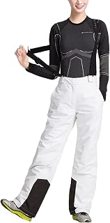 SCYDAO Women's Snow Ski Insulated Pants Winter Outdoor Snowboard Pants Waterproof Windproof Snow Pants with Detachable Suspenders