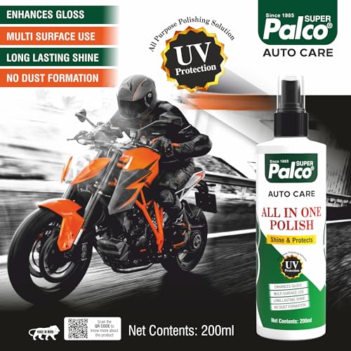 Image of PALCO All in One Polish 200ml | Car Interior & Bike Polish Spray | Dashboard, Leather, Plastic, Vinyl & Surface Cleaner | UV Protection