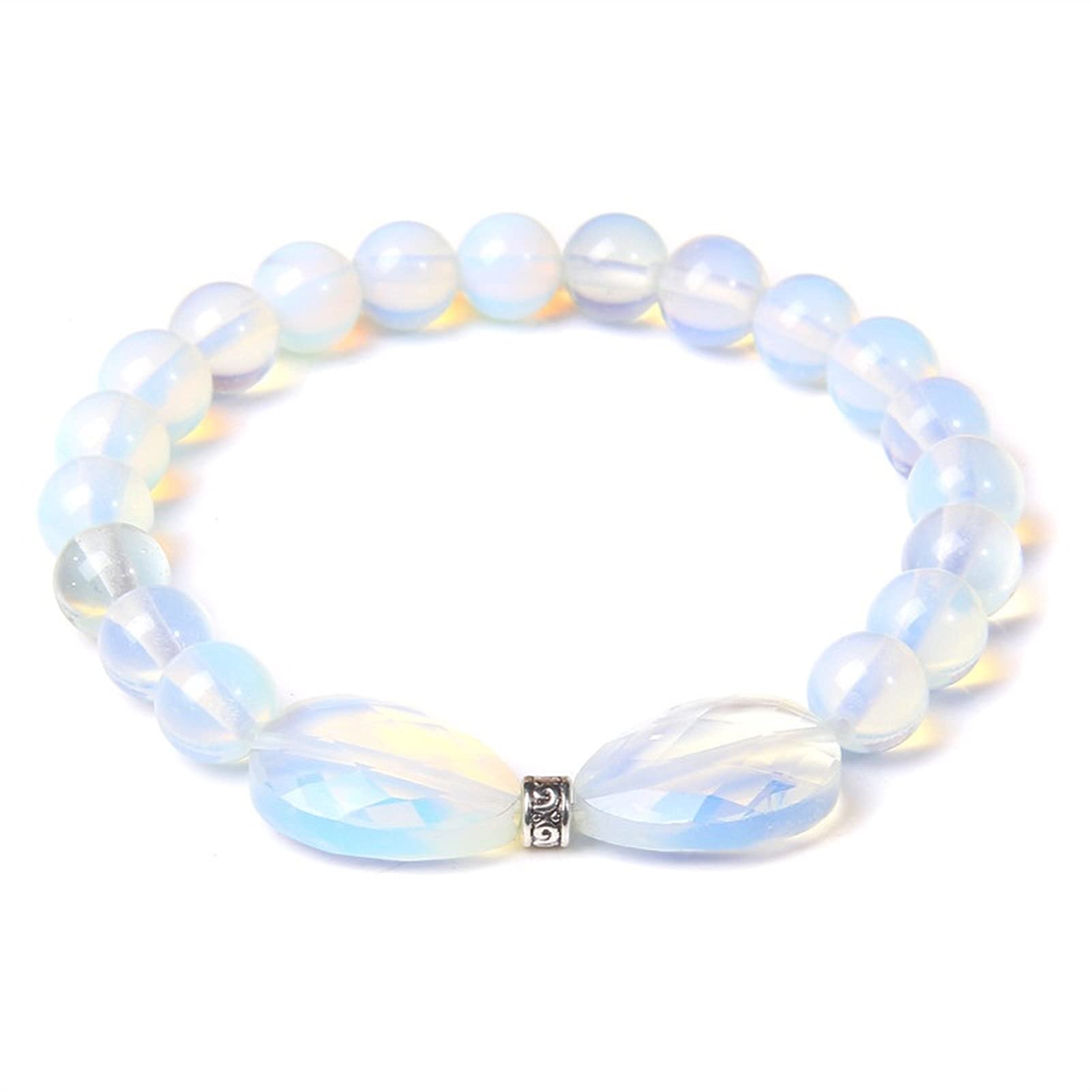 WXKAGF Bracciale in Pietra Naturale Bracciale in Pietra Naturale da 8 mm Bracciale con Perline Reiki Quarzo Rosa Avventurina Ametiste Braccialetti con ciondoli in Cristallo Bracciale Gioielli