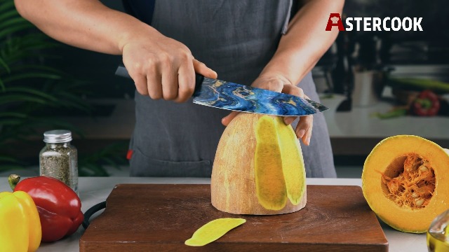 Astercook Knife Set, 12 Pcs Stratigraphic Series Kitchen Knife Set, 6 Anti-Rust Coating Stainless Steel Kitchen Knives with 6 Blade Guards, Dishwasher Safe