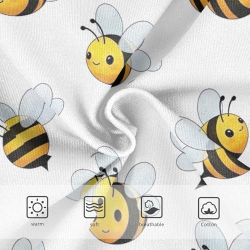 CHIFIGNO Boys Cotton Briefs Soft Underwear Breathable Underwear Briefs for Little Boy, Cute Cartoon Bees White3