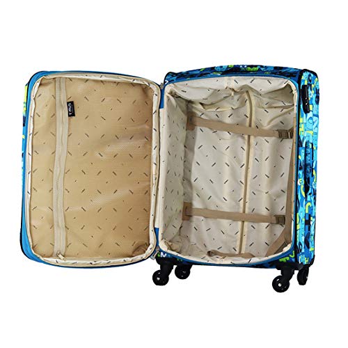 Image of Timus Indigo Spinner Blue 4 Wheel Trolley Suitcase Set of 2 20 inch & 24 inch /55cm & 65cm Expandable Cabin Luggage /Check-in Expandable Luggage Bags with inbuilt Combination Lock /Best Waterproof Bag
