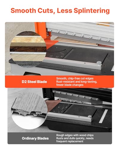 Image of VEVOR 12 inch Vinyl Floor Cutter, 16mm Thick Laminate Flooring Cutter with Upgraded Labor-Saving Aluminum-Alloy Lever, Telescoping Support Plate, Cuts Engineered Wood, LVT, VCT, SPC, LVP, WPC