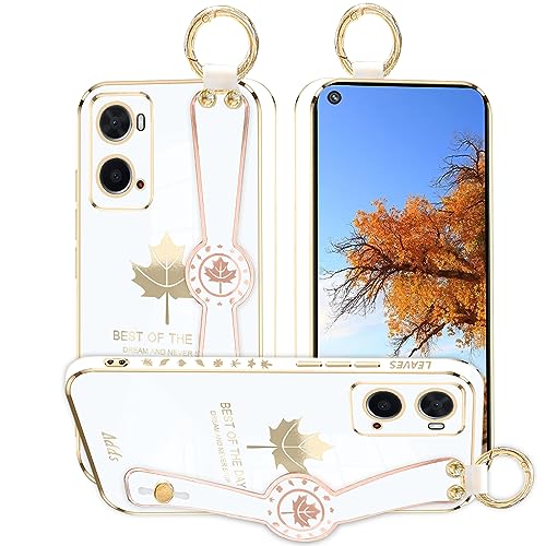 Coque Oppo A96 fine blanche esthétique à motif végétal chic