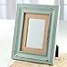 Factory Direct Craft Distressed Wood Teal Picture Frame with Natural Burlap Mat