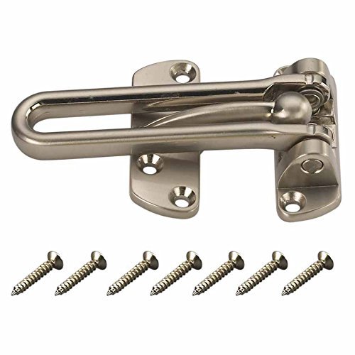 Ultra Heavy Duty 4 Swinging Bar Slide Bolt Entry Security Door Guard,Satin Nickel Finish