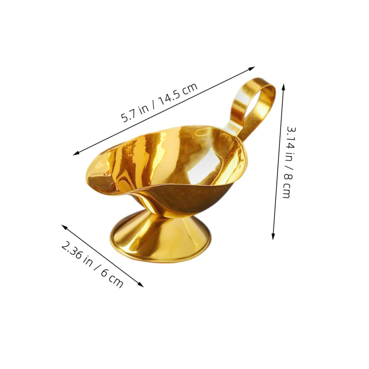 FUNOMOCYA Sturdy Stainless Steel Gravy Boat Sauce Pitcher Gravy Cup Versatile for Steak Sauce Salad Dressing Dinner Setting