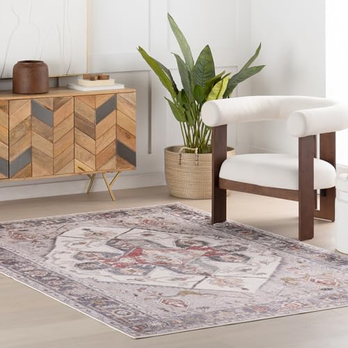 Tapis lavable en machine médaillon résistant aux enfants et animaux