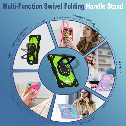 Image of WESOROL Case for Samsung Galaxy Tab A11 Plus Galaxy Tab A9 Plus 11 Inch,Shockproof Cover for Samsung Tablet A11+ /A9+ Case with Screen Protector 360 Rotating Stand Pencil Holder,Black Green