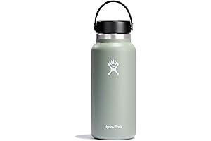 Wide Mouth Vacuum Insulated Stainless Steel Water Bottle with HydroFlask Straw Lid...