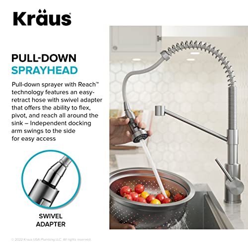 KRAUS Brushed Brass 18.75 in Pull Down Kitchen Faucet KPF-1610BB - image 8