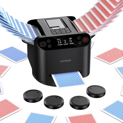KPAW Automatic Card Shuffler and Dealer - 1-2 Decks Support 12 Players
