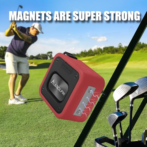 MAGOLFIN 2-Pack Golf Cart Speakers with Storage Case, IPX7 Magnetic Golf Speaker 15H Playtime, 20W Stereo Sound Magnetic Bluetooth Speaker for Golf Cart, Golf Gifts for Men - Red - Image 4
