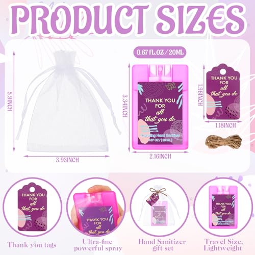 Image of 72 Pcs Mini Sanitizer Spray Bulk Travel Size Portable, Pocket, Rainbow | Pocket Hand Sanitizer Sprays, Thank You Gifts, Teacher Coworker Employee Appreciation, Mother Women Office Travel Favors