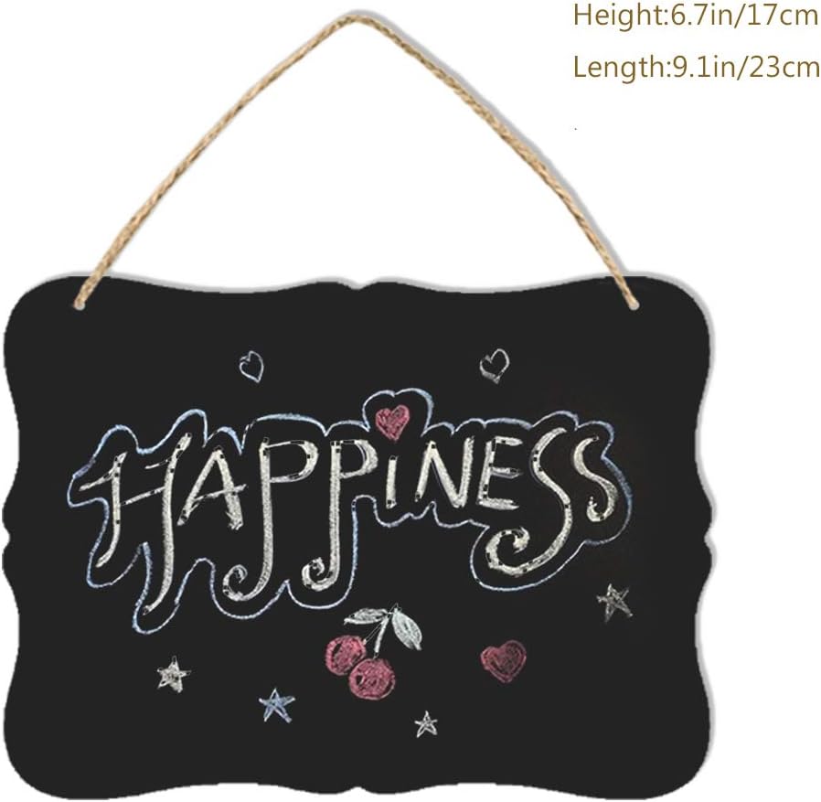 Toysdone Wooden Double Sided Hanging Chalkboard Signs,Memo Message Sign, Vintage Erasable Message Board Sign with Hanging String for Wedding Kitchen Home Party Decoration : Office Products