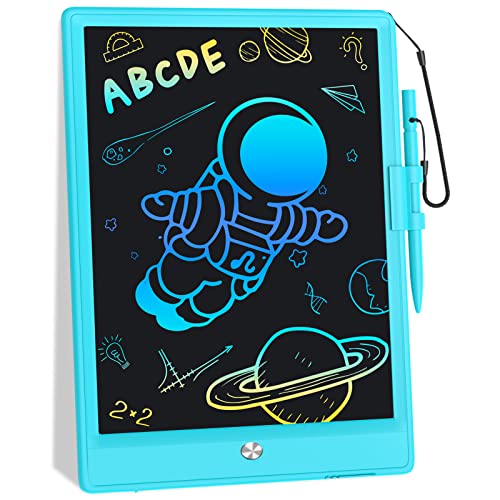 LCD Writing Tablet Doodle Board - 10 Inch Colorful Drawing Board Drawing Tablet,Erasable Reusable Electronic Drawing Pads,Educational Toys Gift for 3 4 5 6 7 8 Years Old Kids Toddler (Blue)