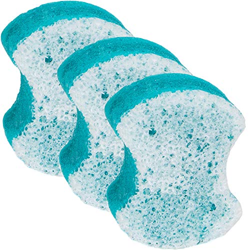 Spongeables Pedi-Scrub Foot Buffer, The Soap is In The Sponge, Contains Shea Butter and Tea Tree Oil, Foot Exfoliating Sponge, 20+ Washes, Ocean Breeze Scent, Pack Of 3