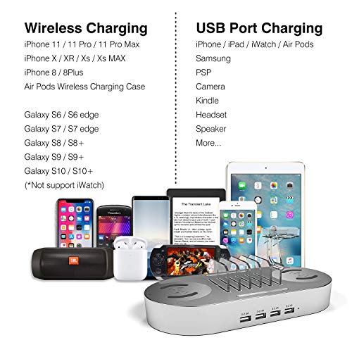 MSTJRY Pull Up Bar, Wireless Charging USB Charger Station Dock, Silver (DGOQ0018) - Thumbnail 4