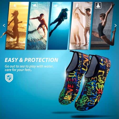 Image of SIMARI Water Shoes for Women Men Swim Aqua Socks Beach Pool Essentials Barefoot Surf River Boat Kayak Sea Yoga Sand Exercise Sport Accessories Breathable Quick-Dry Adult Youth Kid Size SWS001