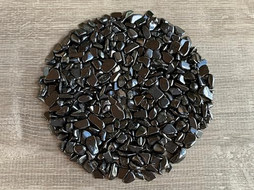 Image of GAF TREASURES 2 oz Lot Natural Semi Tumbled Gemstone Chips, Crushed Mini Crystals, Undrilled Crystal Chips (Shungite)