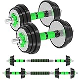 Adjustable Dumbbells Barbell Weight Set, 44Lbs/20KG Weight Dumbbells Set with Bar - Dumbbell Barbell...
